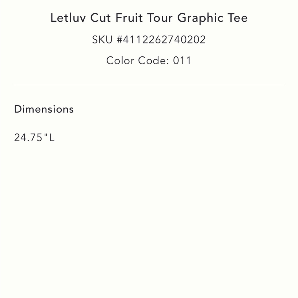 Anthropologie Letluv Cut Fruit tour graphic tee XXS - Picture 5 of 10